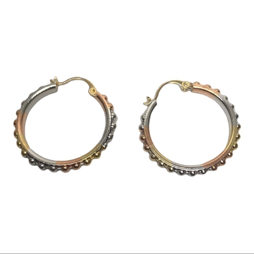 Hoop Earrings with Stud detail